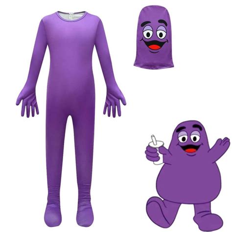 McDonald's Grimace Shake purple Costume for kids halloween jumpsuits ...