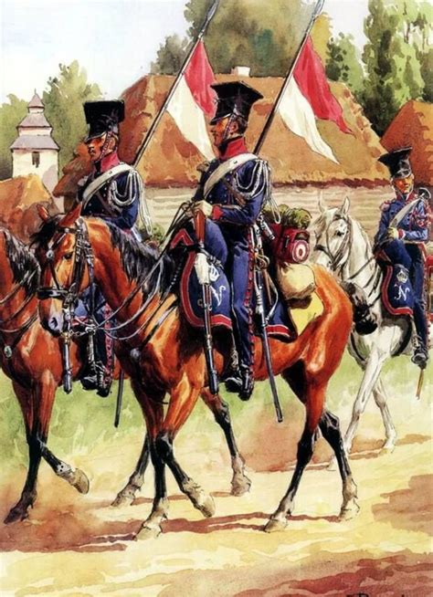 Cavalry Regiment of Chevaulegers Imperial Guard Lancers in field ...