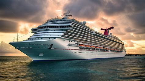 Carnival Cruise Ship At Sunset Background, Carnival Cruise Ships ...