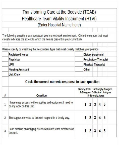 Likert Scale Questionnaire Template Word | PDF Template