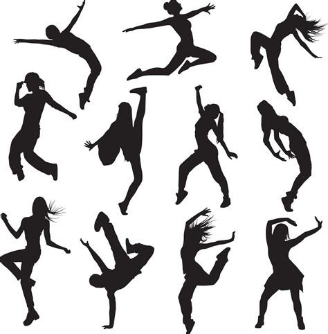 Modern dance silhouettes 15826901 Vector Art at Vecteezy