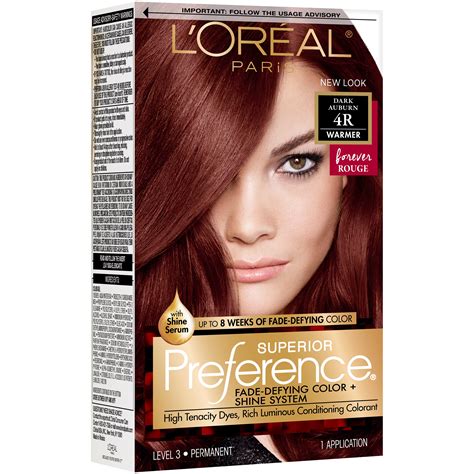 L'Oreal Paris Superior Preference Permanent Hair Color, 4R Dark Auburn ...