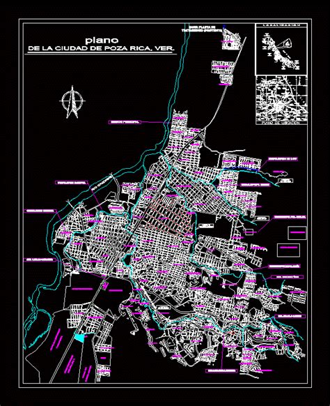 Plano Poza Rica; Veracruz. En AutoCAD | Librería CAD