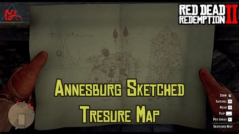 RDR2 - Annesburg Sketched treasure map - YouTube