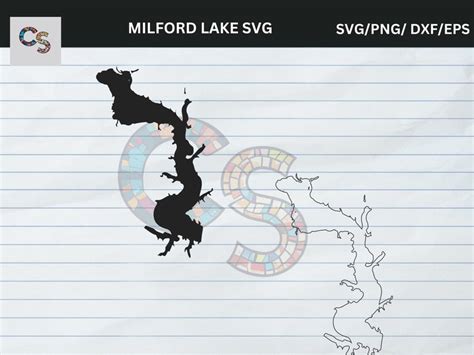 Milford Lake Map Outline SVG: Detailed Cartography for Crafts and Decor ...