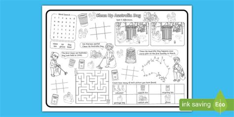 Clean Up Australia Day Activity Mat (teacher made) - Twinkl