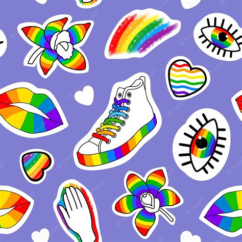 Premium Vector | Lgbt symbols and stickers seamless pattern support for ...