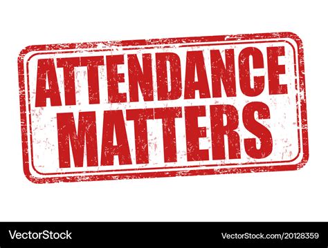 Attendance matters grunge rubber stamp Royalty Free Vector