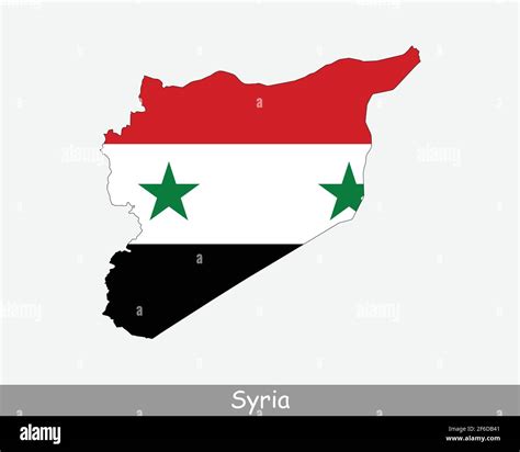 Syria Flag Map. Map of the Syrian Arab Republic with the Syrian ...