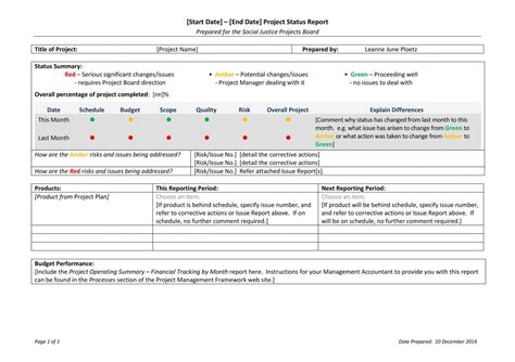 Editable 40 Project Status Report Templates Word Excel Ppt Project ...