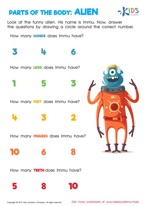 Alien Worksheet: Free Printable PDF for Kids