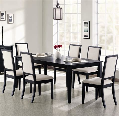 Louise 7 Piece Modern Black & Cream Dining Set - Coaster Furniture 101561