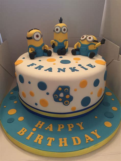 Minion themed birthday cake | 4th birthday cakes, Minions birthday ...