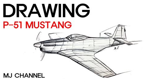 Drawing Aircraft P-51 Mustang - YouTube