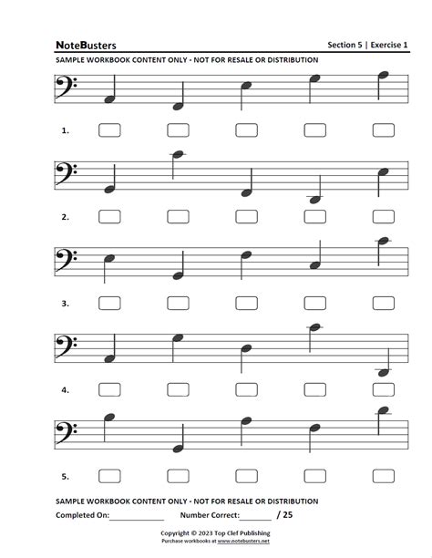 Sight-Reading Sheet Music Exercises From Notebusters, Section 5