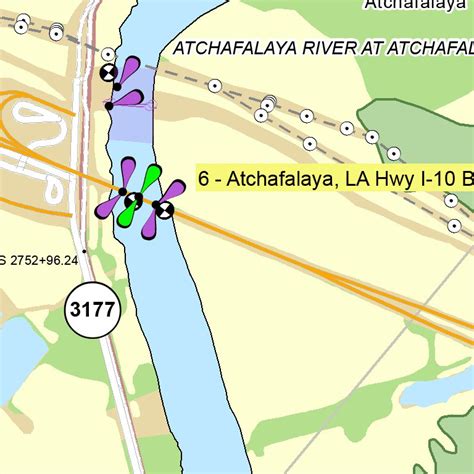 Atchafalaya River Chart 18 - Atchafalaya, LA Highway I-10 Bridge Map by ...