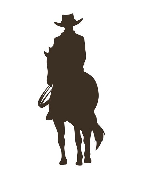 cowboy in horse silhouette 10850557 Vector Art at Vecteezy