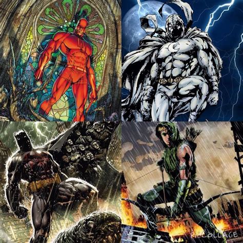 Moon Knight Vs Batman Vs Daredevil Vs Green Aarow | Comics Amino