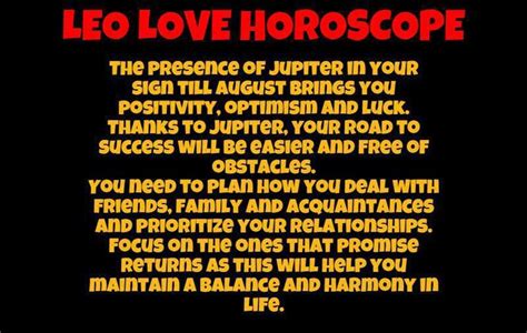 Read Leo love horoscope. Read your love horoscope and relationship to ...