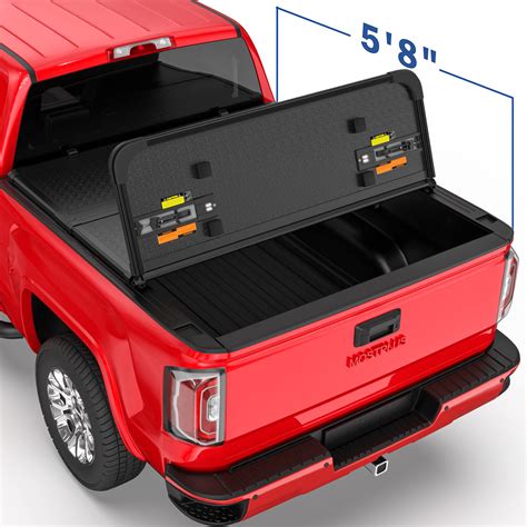 Buy MOSTPLUS Tri-Fold Hard Truck Bed Tonneau Cover On Top Compatible ...