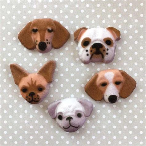 Dog Sugars, Puppy Face Edible Cake Topper, Dog Dec-Ons, Set of 10 ...