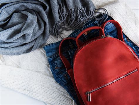 Red leather backpack 4370438 Stock Photo at Vecteezy