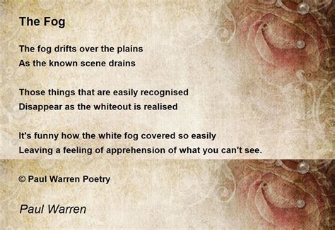 The Fog Poem by Paul Warren - Poem Hunter