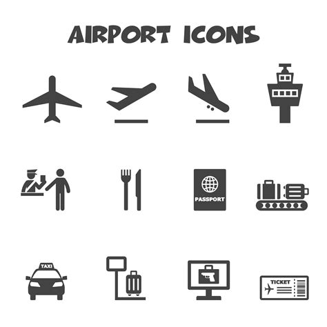 airport icons symbol 629358 Vector Art at Vecteezy