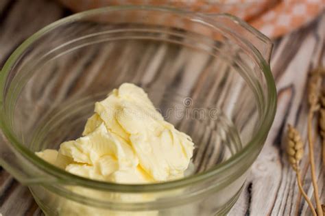 Butter in a glass bowl stock photo. Image of culinary - 167550542