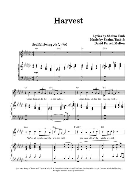 Harvest (Piano & Vocal) - Print Sheet Music Now