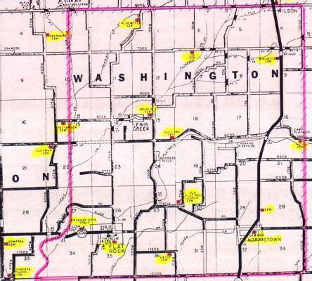 Shelby County Indiana History & Genealogy, Washington Township Map