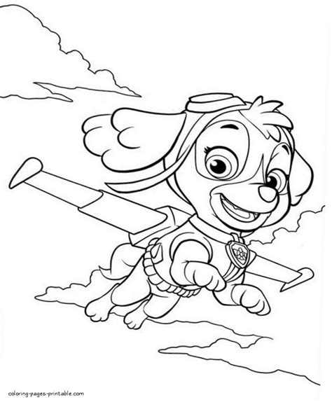 Paw Patrol Sky Princess Coloring Pages