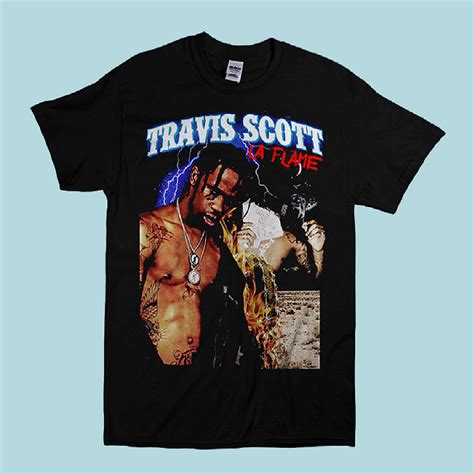 Travis Scott T-Shirt La Flame, Travis Scott Shirt, Travis Scott Tshirt ...