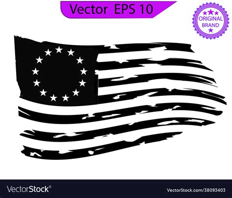 Betsy ross 1776 13 stars distressed us flag Vector Image