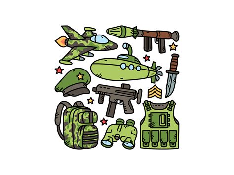 Military Doodle Set by yellowline.std on Dribbble