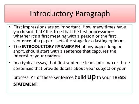 PPT - Introductory Paragraph PowerPoint Presentation, free download ...