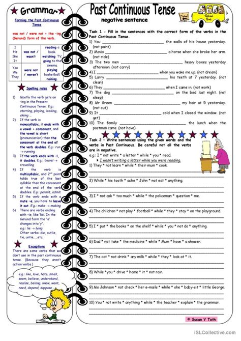 Past Continuous Tense-negative sente…: English ESL worksheets pdf & doc