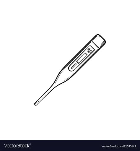 Medical thermometer hand drawn outline doodle icon