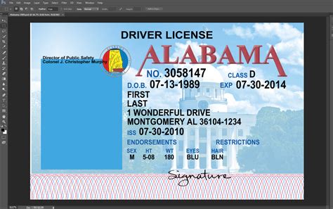 Printable Blank Alabama Drivers License Template - Printable Word Searches