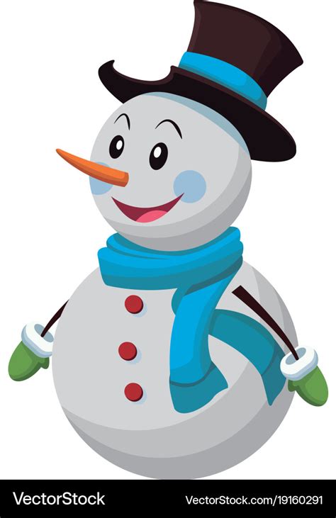 Snowman christmas cartoon Royalty Free Vector Image