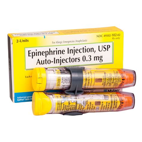 Epinephrine Injection, USP, Auto-injector, Adult, 0.3 mg, 2/pk, Rx ...