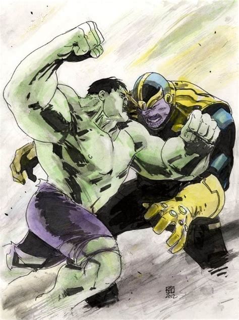 Hulk vs Thanos by Khoi Pham Comic Art | Marvel comics wallpaper, Hulk ...