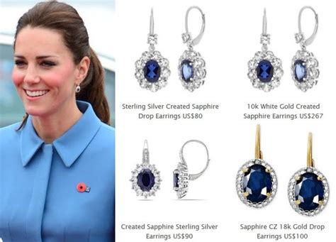 Sapphire & Diamond Oval Drop Earrings - Kate Middleton Earrings | Kate ...