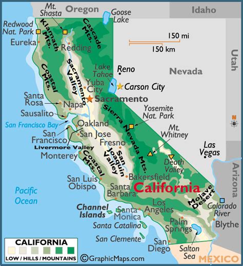 California Large Color Map