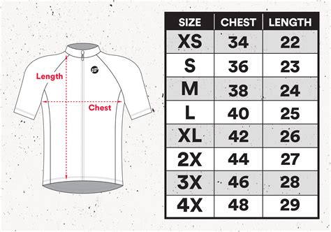 Football Jersey Size Chart