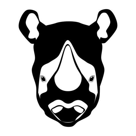 rhino head silhouette on white background 35696006 Vector Art at Vecteezy