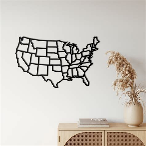 Metal USA Map, Metal World Map Wall Art, States of America Map, Home ...