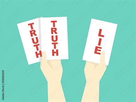 Hands Two Truths And Lie Game Illustration Stock Vector | Adobe Stock