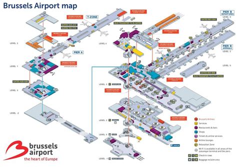 El aeropuerto de bruselas mapa - Bruselas aeropuerto de mapa (Bélgica)