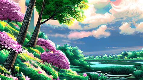 Anime Nature Background · Creative Fabrica